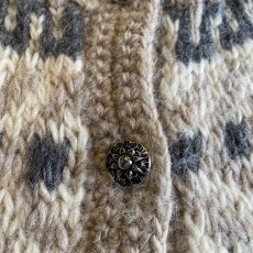 画像8: NORDIC PATTERN CONCHO BUTTON DESIGN KNIT CARDIGAN / Ladies M (8)