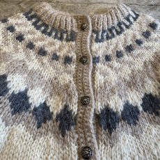 画像4: NORDIC PATTERN CONCHO BUTTON DESIGN KNIT CARDIGAN / Ladies M (4)