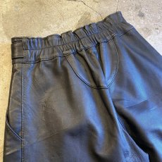 画像9: 80's LEATHER BLACK COLOR SIDE LACE UP WAIST DESIGN PANTS / W25~W28 (9)