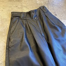 画像3: 80's LEATHER BLACK COLOR SIDE LACE UP WAIST DESIGN PANTS / W25~W28 (3)