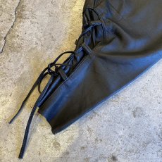 画像10: 80's LEATHER BLACK COLOR SIDE LACE UP WAIST DESIGN PANTS / W25~W28 (10)