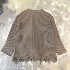 画像2: 【GAP】BEIGE COLOR DAMAGE KNIT SWEATER / Mens XXL (2)