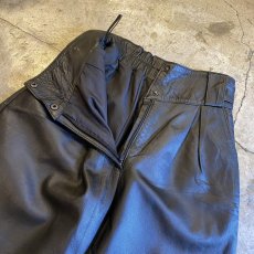 画像7: 80's LEATHER BLACK COLOR SIDE LACE UP WAIST DESIGN PANTS / W25~W28 (7)