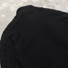 画像9: BLACK COLOR RIDERS STYLE DOUBLE ZIP KNIT JACKET / Mens XL (9)