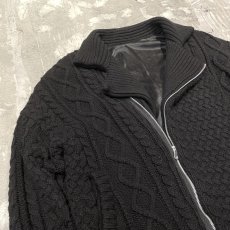 画像3: BLACK COLOR RIDERS STYLE DOUBLE ZIP KNIT JACKET / Mens XL (3)