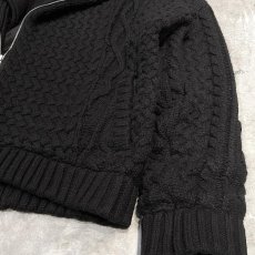 画像6: BLACK COLOR RIDERS STYLE DOUBLE ZIP KNIT JACKET / Mens XL (6)