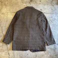 画像2: CHECK ALL OVER PATTERN DESIGN TAILORED JACKET / Ladies L (2)