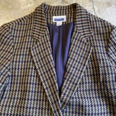 画像4: CHECK ALL OVER PATTERN DESIGN TAILORED JACKET / Ladies L (4)