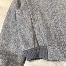 画像5: BAND COLLAR GRAY WOOL ZIP UP JACKET / Mens L / MADE IN USA (5)