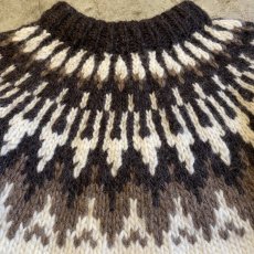 画像9: OLD DESIGN NORDIC PATTERN KNIT SWEATER / Ladies S(M) (9)