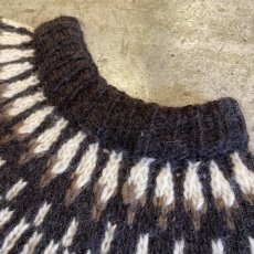 画像7: OLD DESIGN NORDIC PATTERN KNIT SWEATER / Ladies S(M) (7)