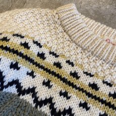 画像5: POINT PATTERN DESIGN PURE WOOL ALAN KNIT SWEATER / Ladies L (5)