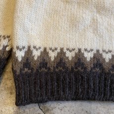 画像5: OLD DESIGN NORDIC PATTERN KNIT SWEATER / Ladies S(M) (5)