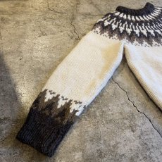 画像6: OLD DESIGN NORDIC PATTERN KNIT SWEATER / Ladies S(M) (6)