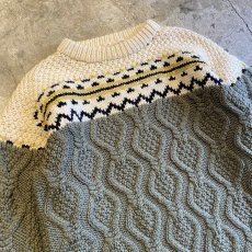 画像3: POINT PATTERN DESIGN PURE WOOL ALAN KNIT SWEATER / Ladies L (3)