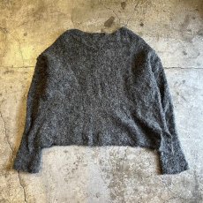 画像2: GREY COLOR LOOP WOOL DESIGN KNIT L/S TOPS / Ladies L (2)