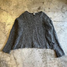 画像1: GREY COLOR LOOP WOOL DESIGN KNIT L/S TOPS / Ladies L (1)