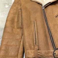 画像5: OLD DOUBLE RIDERS STYLE MOUTON JACKET / Mens M(L) / MADE IN USA (5)