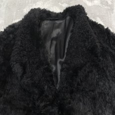 画像10: BLACK COLOR FAUX FUR DESIGN JACKET / Mens L  (10)