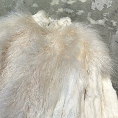 画像4: WHITE FAUX FUR SWITCHED HI-NECK JACKET / Mens L (4)