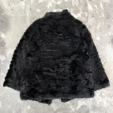 画像2: BLACK COLOR FAUX FUR DESIGN JACKET / Mens L  (2)