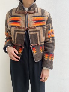 画像17: NATIVE PATTERN STAND COLLAR DESIGN SHORT DESIGN JACKET / Ladies M  (17)