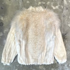 画像2: WHITE FAUX FUR SWITCHED HI-NECK JACKET / Mens L (2)