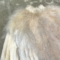 画像3: WHITE FAUX FUR SWITCHED HI-NECK JACKET / Mens L (3)