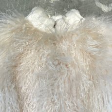 画像10: WHITE FAUX FUR SWITCHED HI-NECK JACKET / Mens L (10)