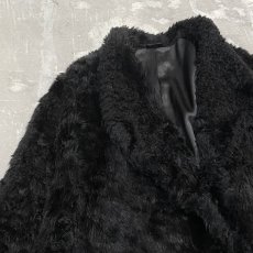 画像3: BLACK COLOR FAUX FUR DESIGN JACKET / Mens L  (3)