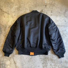 画像2: 【ALPHA】BLACK COLOR REVERSIBLE DESIGN MA-1 FLIGHT JACKET / Ladies XL  (2)