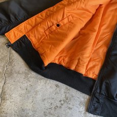 画像9: 【ALPHA】BLACK COLOR REVERSIBLE DESIGN MA-1 FLIGHT JACKET / Ladies XL  (9)