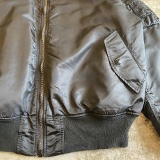 画像4: 【ALPHA】BLACK COLOR REVERSIBLE DESIGN MA-1 FLIGHT JACKET / Ladies XL  (4)