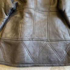 画像10: REAL LEATHER FAUX MOUTON DESIGN ZIP UP JACKET / Ladies S~M (10)