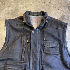 画像6: FRONT POCKET OVER DESIGN REAL LEATHER VEST / Ladies XL(52) (6)