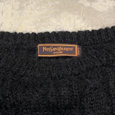 画像10: 【YVES SAINT LAURENT】BLACK MOHAIR MIX KNIT SWEATER / Mens L (10)