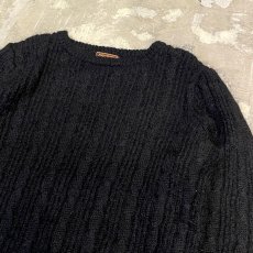 画像4: 【YVES SAINT LAURENT】BLACK MOHAIR MIX KNIT SWEATER / Mens L (4)