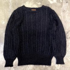 画像1: 【YVES SAINT LAURENT】BLACK MOHAIR MIX KNIT SWEATER / Mens L (1)