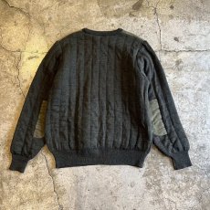 画像2: SHOULDER ELBOW PATCH DESIGN QUILTING L/S SWEATER / Ladies L(M) / MADE IN WALES U.K (2)