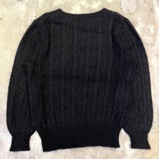 画像2: 【YVES SAINT LAURENT】BLACK MOHAIR MIX KNIT SWEATER / Mens L (2)