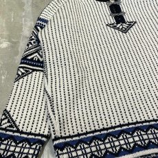 画像5: 90's~ ALL OVER PATTERN HALF HOOK UP KINT SWEATER / Mens M(L) (5)