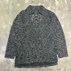 画像1: COLOR MIX LACE UP KNIT SWEATER / Mens L (1)