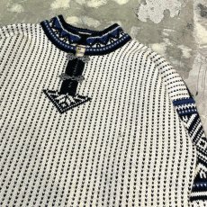 画像4: 90's~ ALL OVER PATTERN HALF HOOK UP KINT SWEATER / Mens M(L) (4)