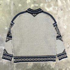 画像2: 90's~ ALL OVER PATTERN HALF HOOK UP KINT SWEATER / Mens M(L) (2)