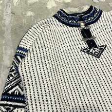 画像3: 90's~ ALL OVER PATTERN HALF HOOK UP KINT SWEATER / Mens M(L) (3)