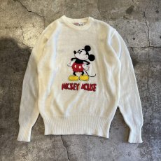 画像1: FRONT "MICKEY MOUSE" PATCH EMBROIDERY DESIGN SWEATER / Ladies XL (1)