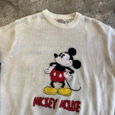 画像7: FRONT "MICKEY MOUSE" PATCH EMBROIDERY DESIGN SWEATER / Ladies XL (7)