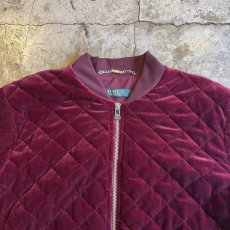 画像8: 【RALPH LAUREN】ALL OVER DIAMOND PATTERN COLOR VELVET ZIP UP JACKET / Ladies M  (8)