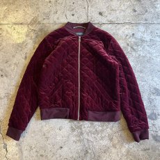 画像1: 【RALPH LAUREN】ALL OVER DIAMOND PATTERN COLOR VELVET ZIP UP JACKET / Ladies M  (1)