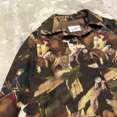 画像3: ALL OVER ART GRAPHIC PATTERN HALF COAT / Mens L / MADE IN ITALY (3)